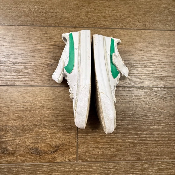 Nike Little Kids Court Legacy Leather Sneakers White/Green 1Y Velcro School - Picture 2 of 11